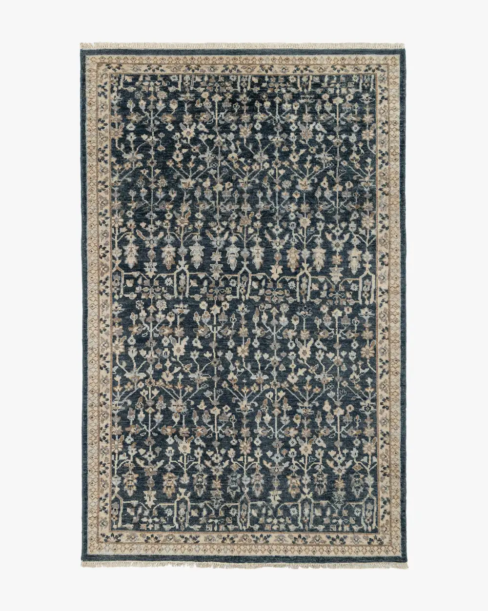 Layered Hand-Knotted Wool Area Rug