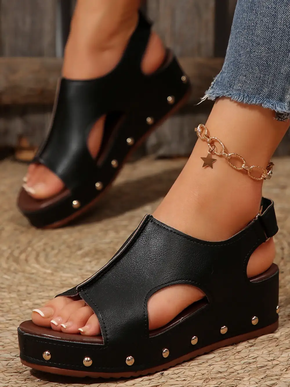 Wedge Pu Sandals