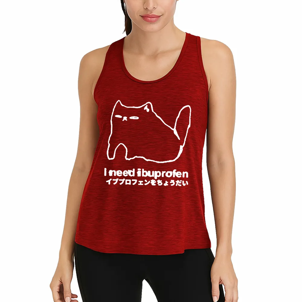 Casual Cat Design Tank Top