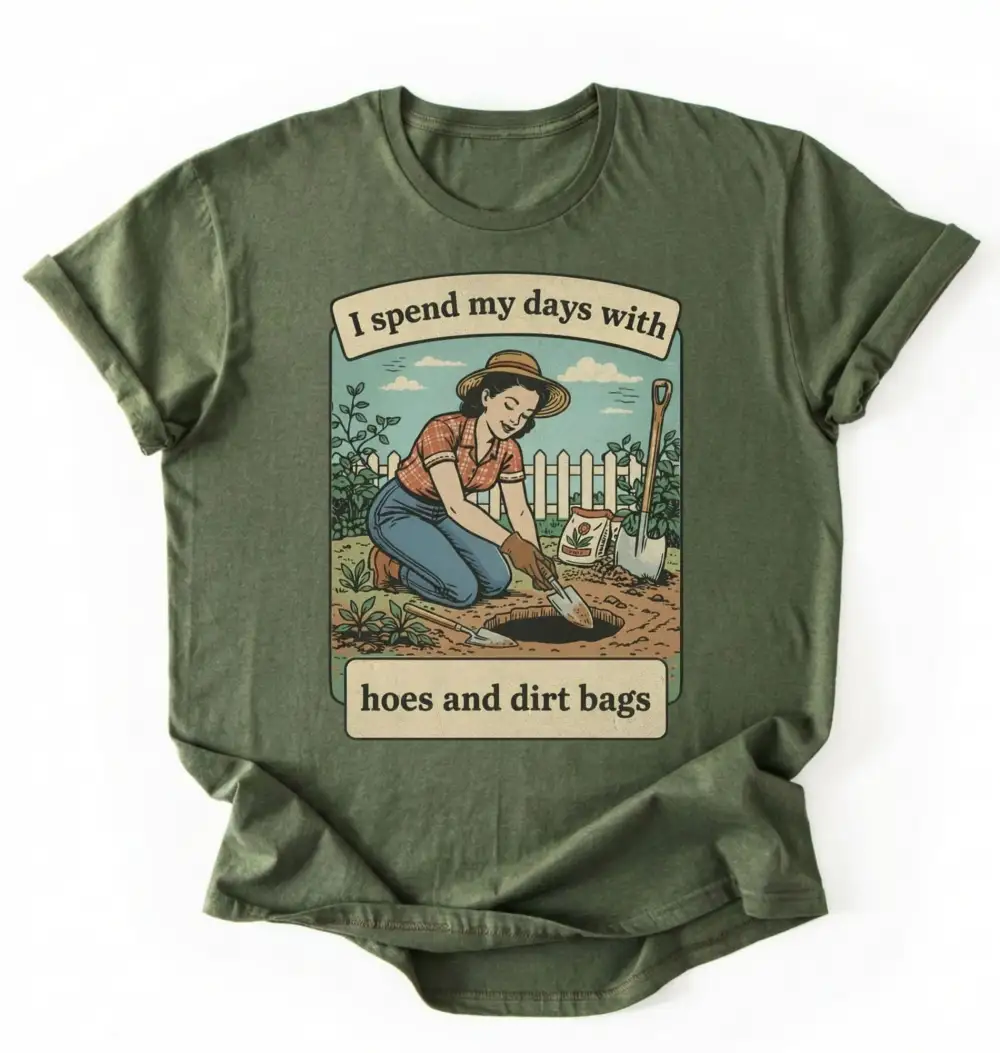 Garden Tools Dirt Graphic Cotton Tee