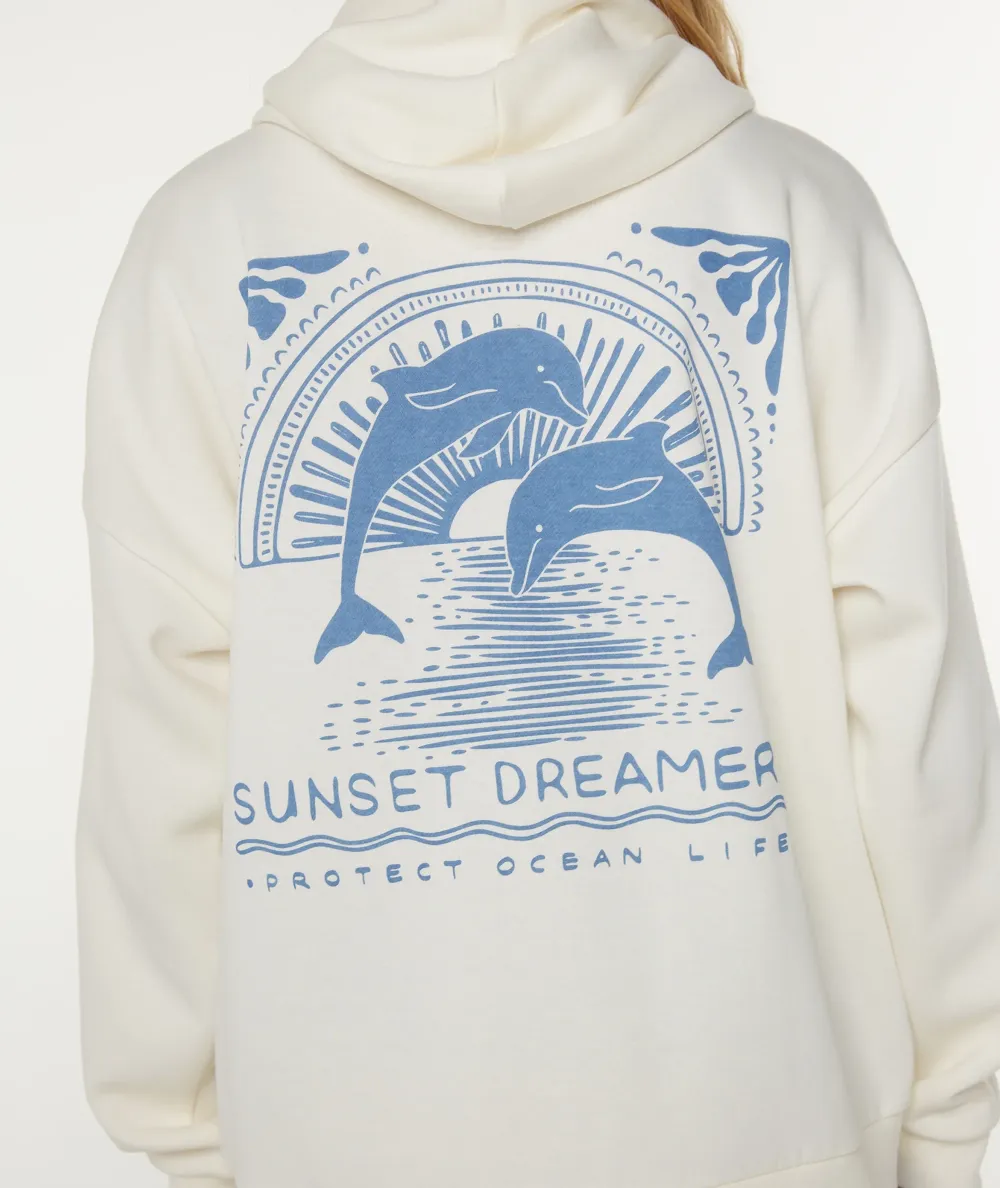 Dolphin Print Women's Hooded Sweatshirt