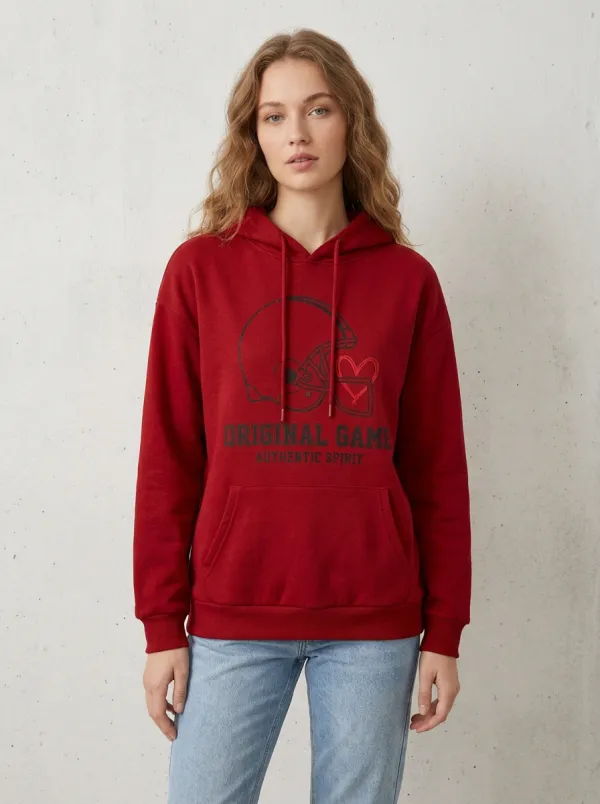 Women's Gridiron Helmet Heart Graphic Graphic Hoodie