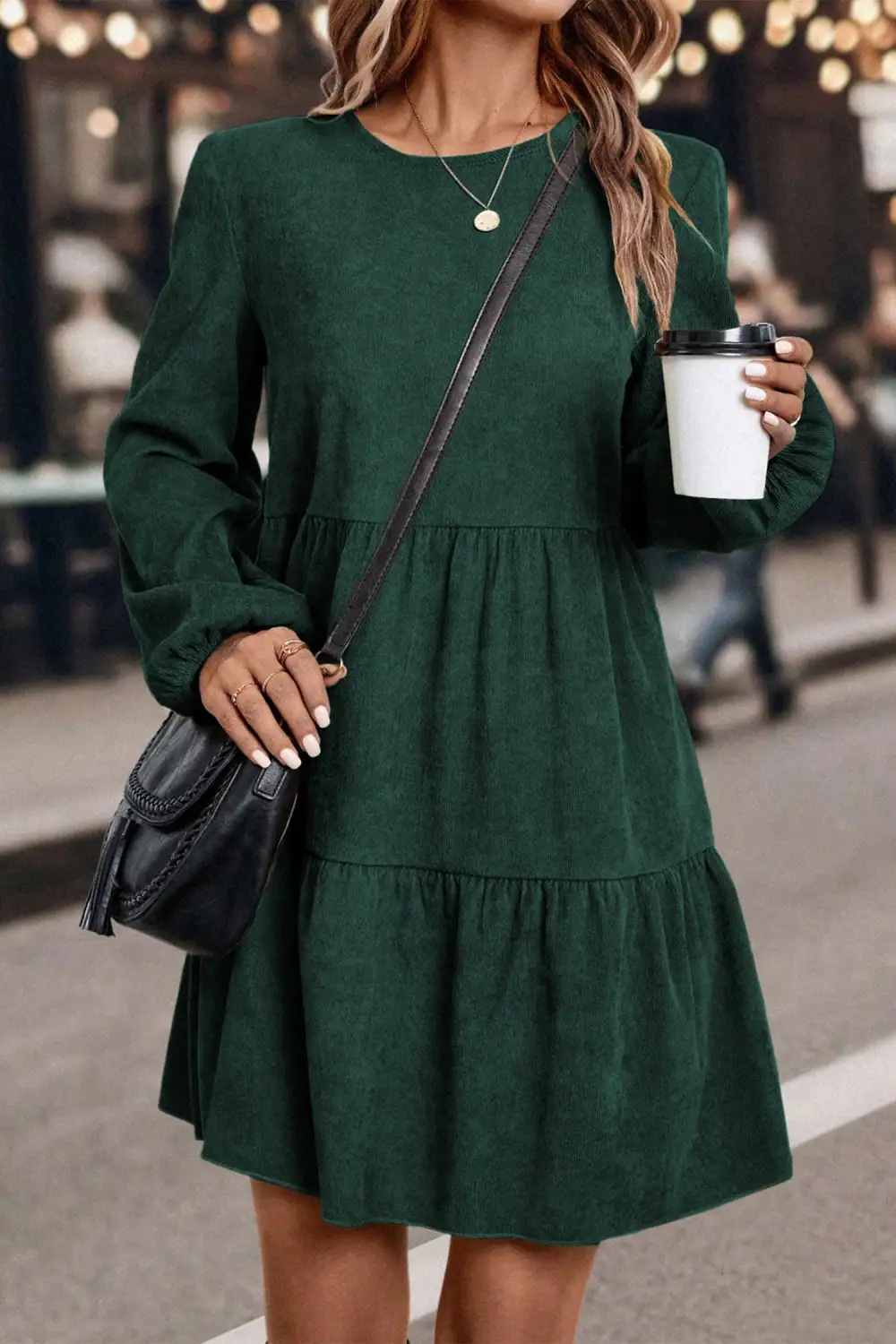 Tiered Tie Detail Mini Dress