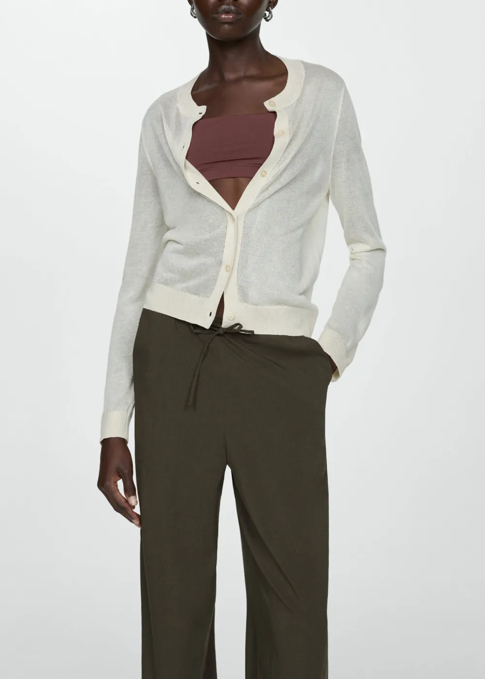 Elastic-Waist Straight Pants