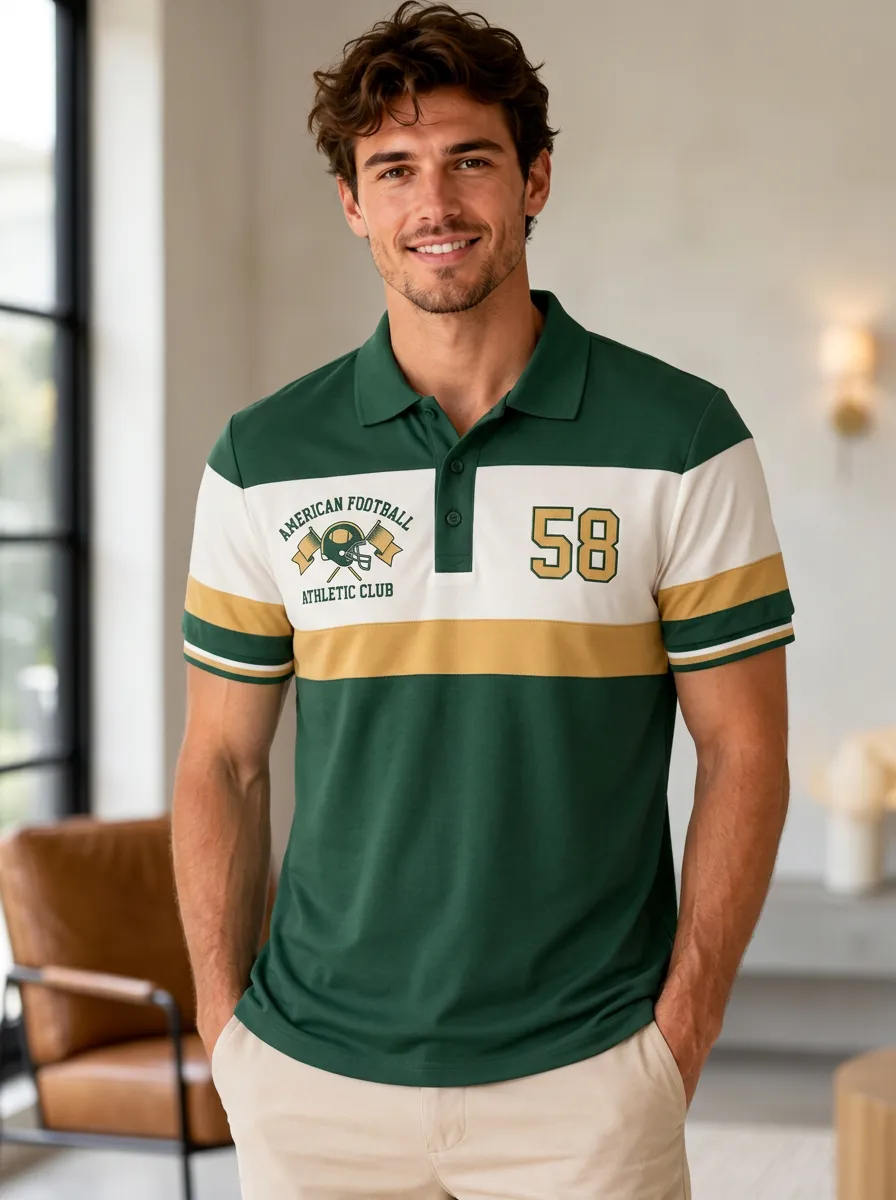 Men's Gridiron Number Polo Shirt