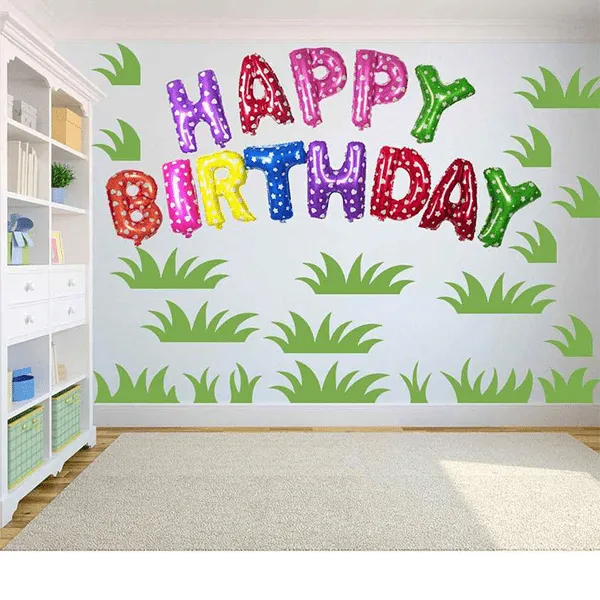 Rainbow Happy Birthday Balloons Banner