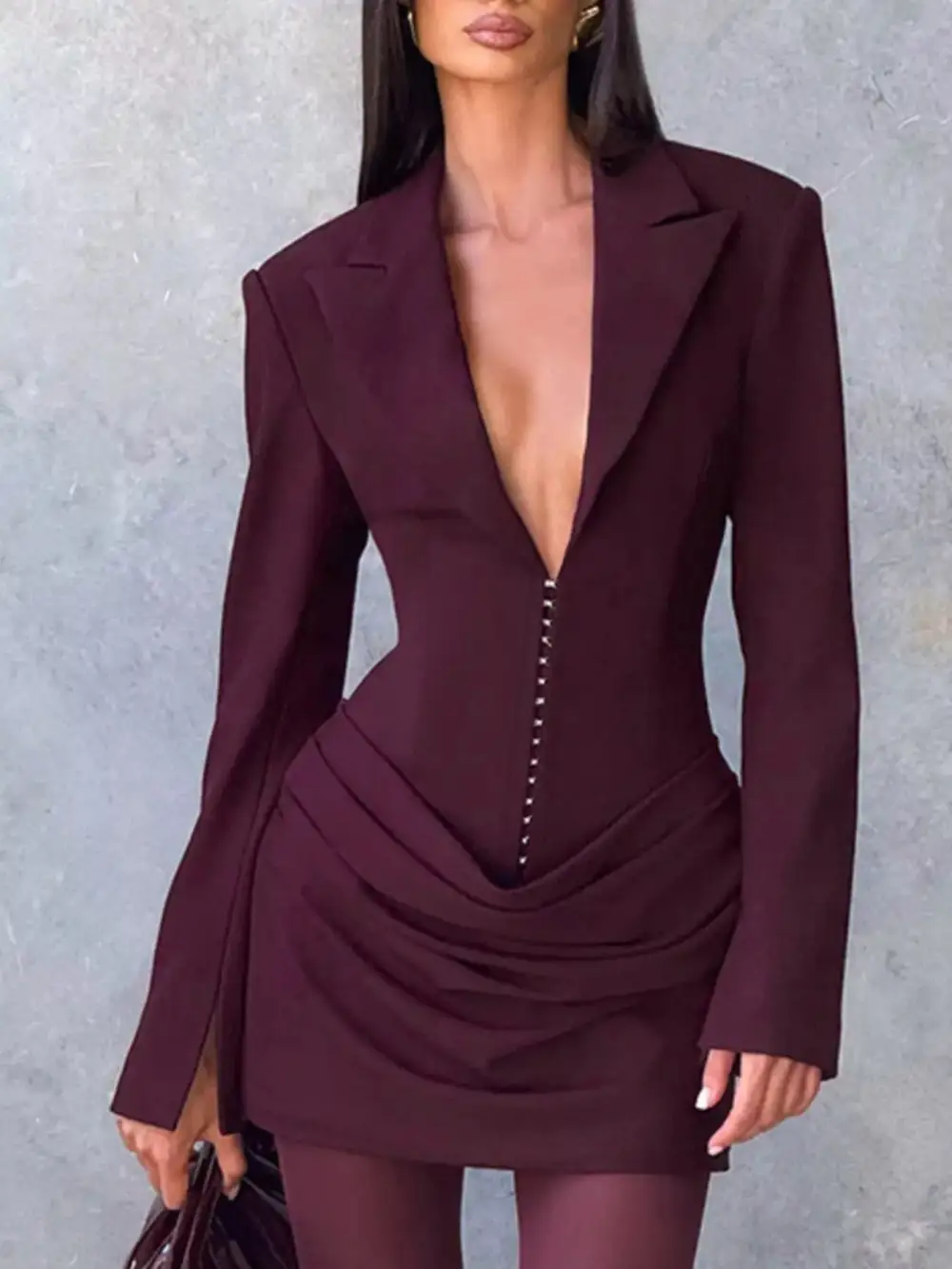 Balanced Detail Long Sleeve Mini Dress