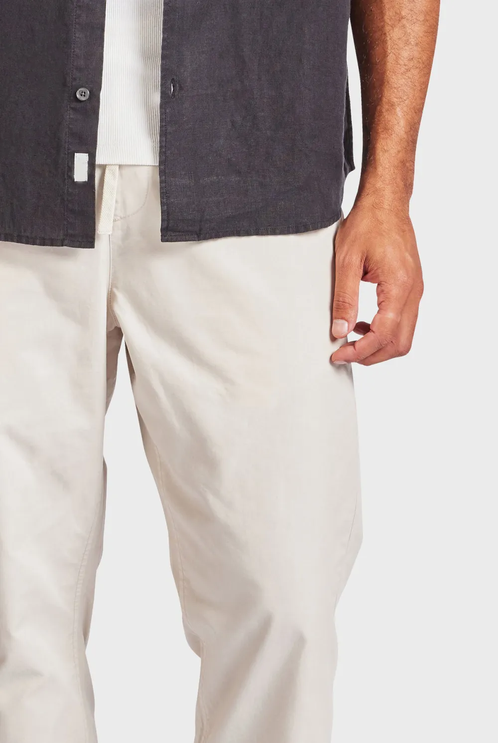 Relaxed Straight Leg Cotton Chino Trousers