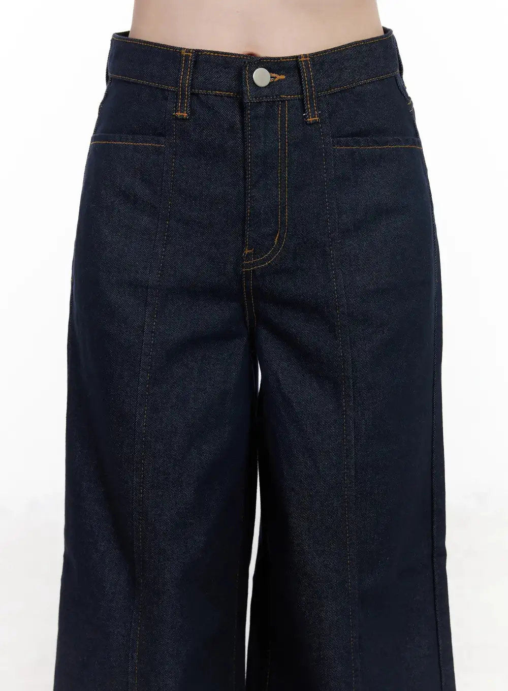Wide-Fit Polyester Wide Leg Jeans