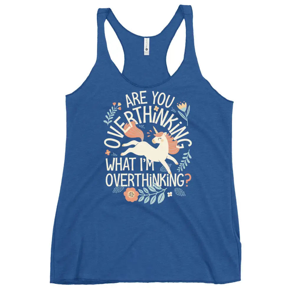 Overthinking Print Racerback Tank
