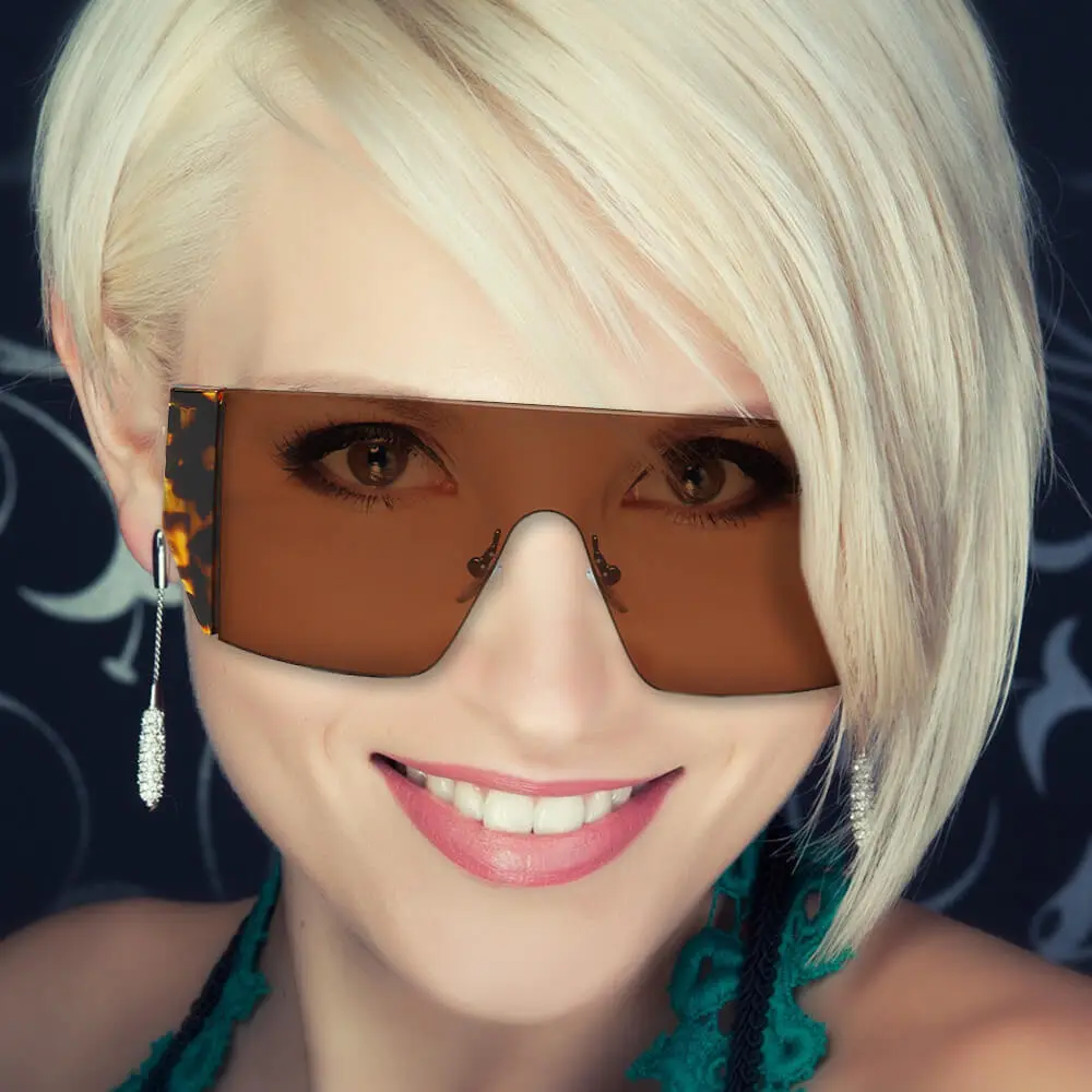 Marble Square Round Frame Sunglasses