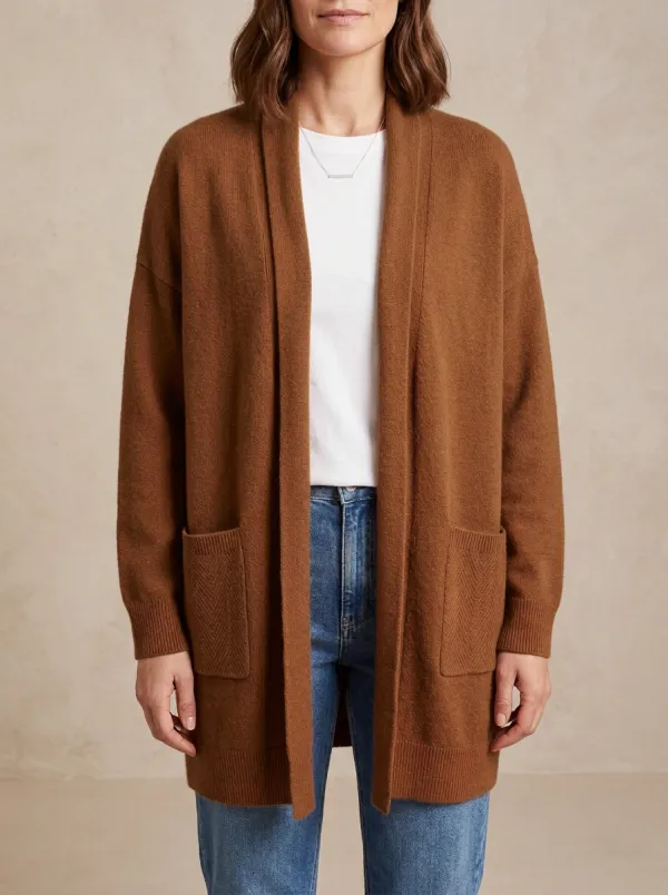 Modern Open-Front Knit Cardigan