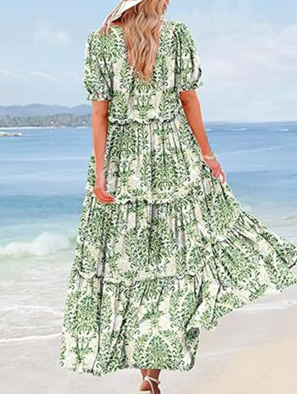 Puff Sleeve Print Mini Dress