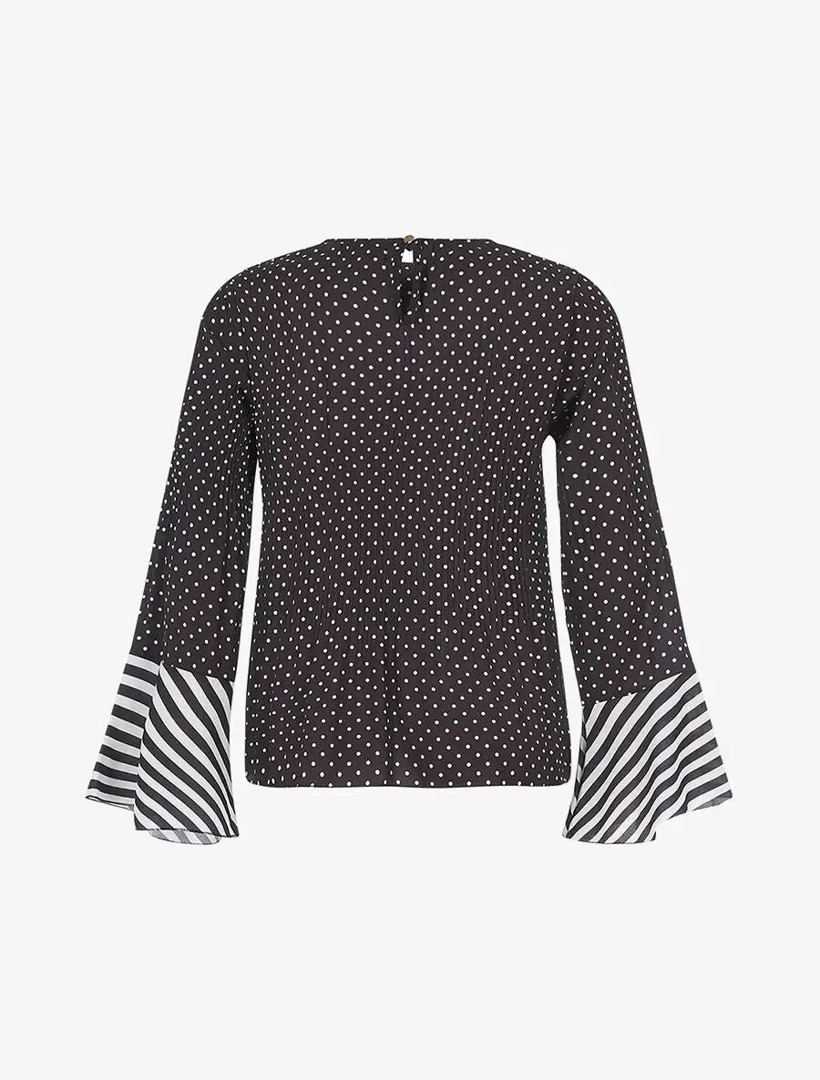 Long Sleeve Polka Dot Blouse