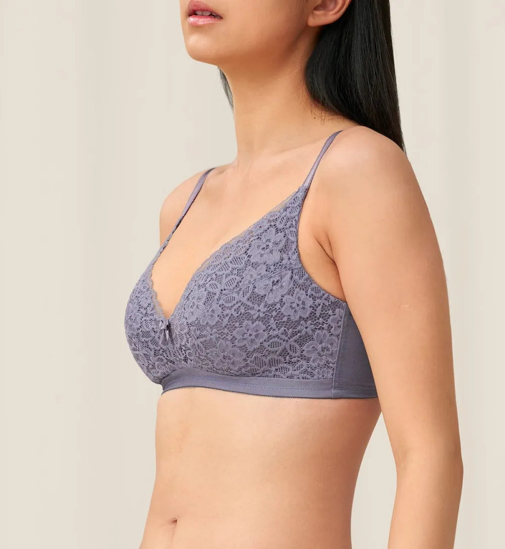 Women's Smooth-Line Non-Wired Padded Lace Breathable Bra