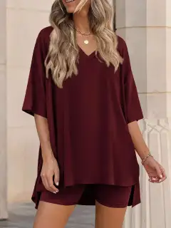 Relaxed Everyday Shirt and Shorts Matching Set