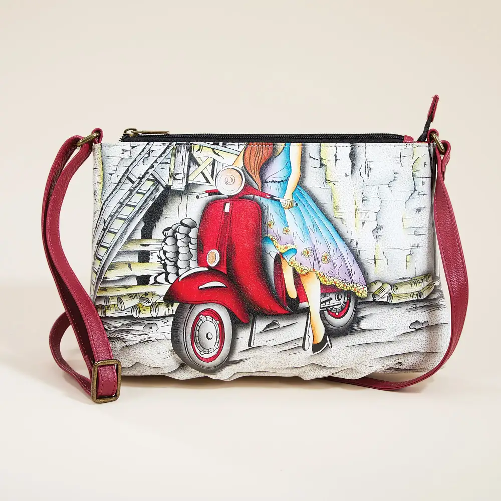 Hand-Painted Crossbody Bag