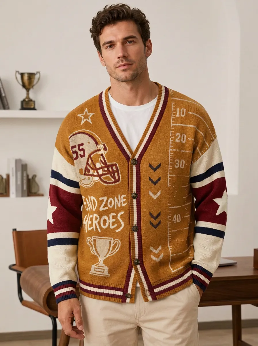 Men's Football Helmet Field Cardigan