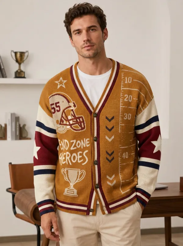 Men's Football Helmet Field Cardigan