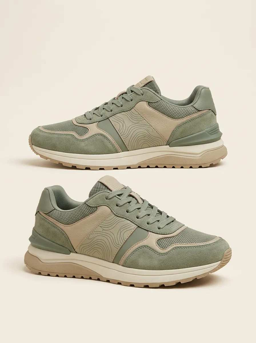 Unisex Outdoor Enthusiast Topographic Map Print Sneakers