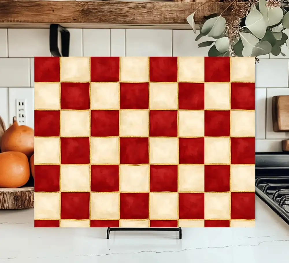 Checkered Glass Cutting Board