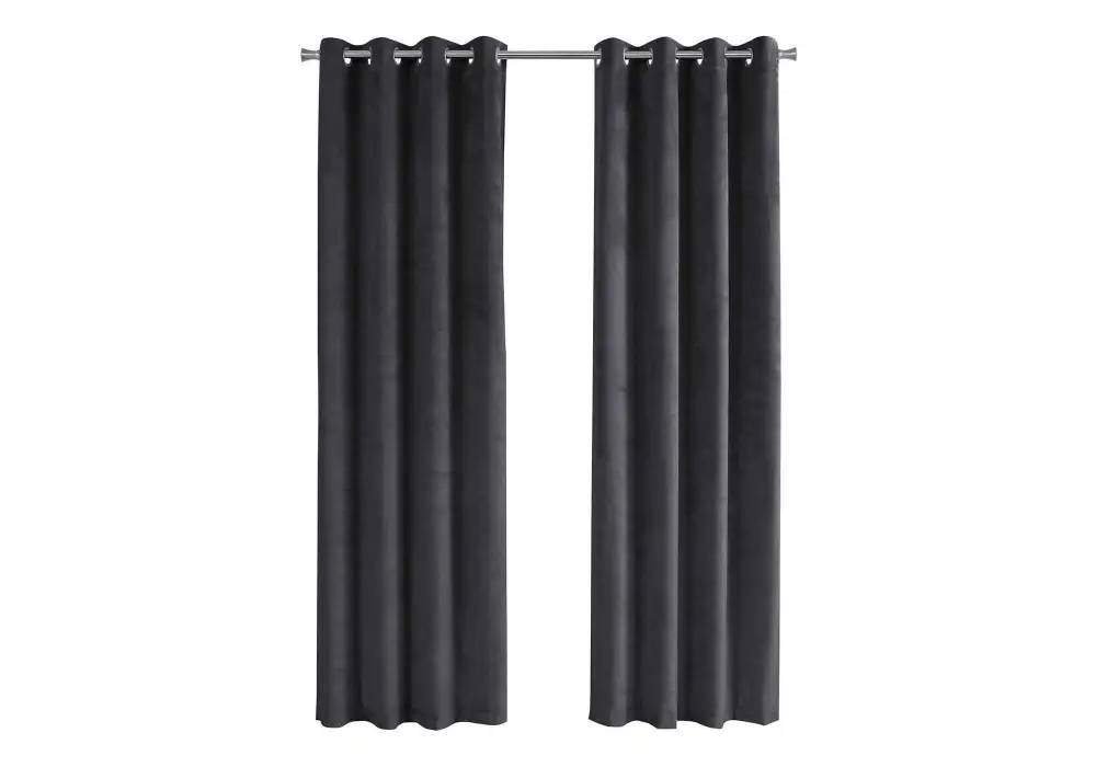 Understated Room Darkening Velvet Grommet Contemporary Curtain Panel Pair