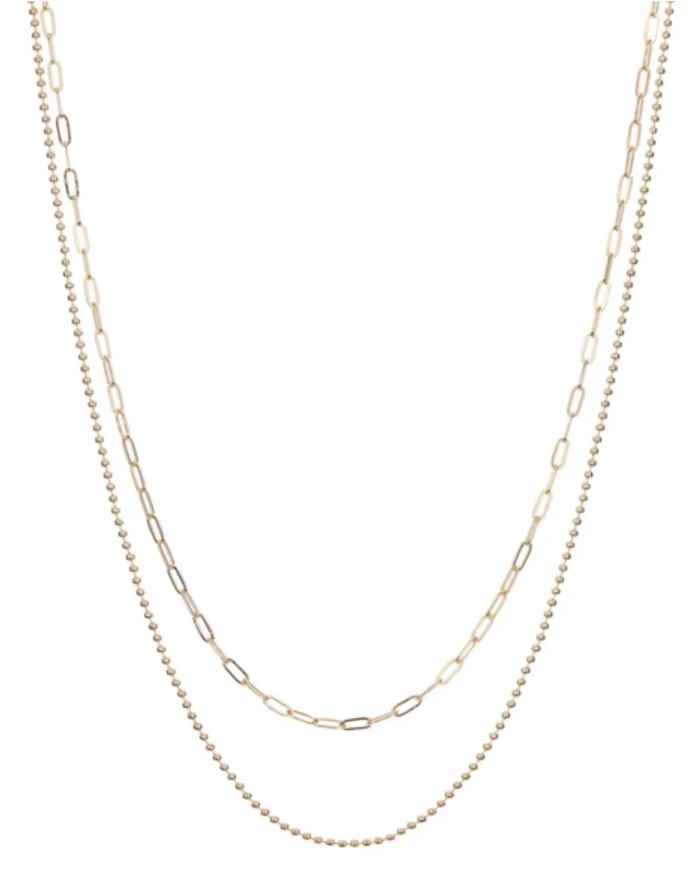 Layered Beaded Charm Necklace