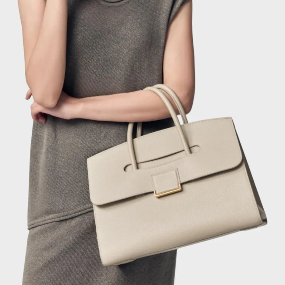 Snap Front Twill Handbag