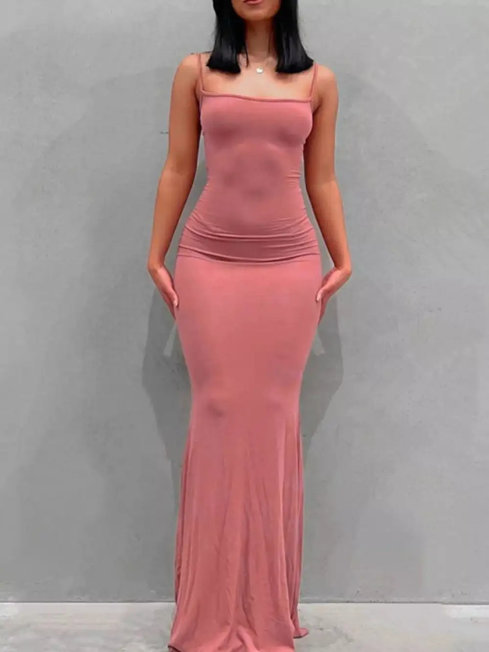 Spaghetti Strap Bodycon Maxi Dress