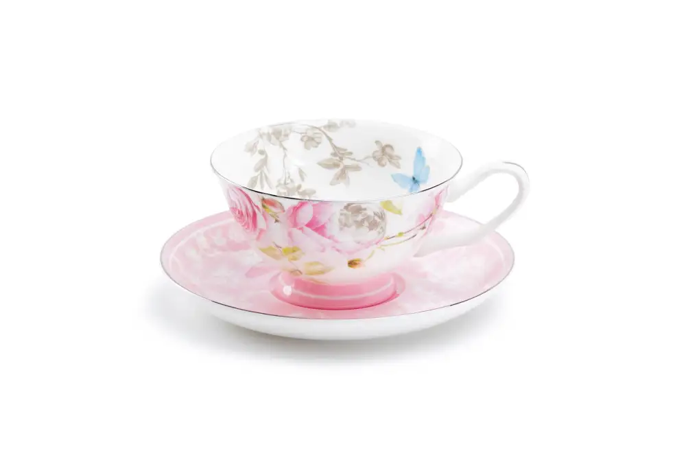 Rose Bone China Tea Cup And Saucer