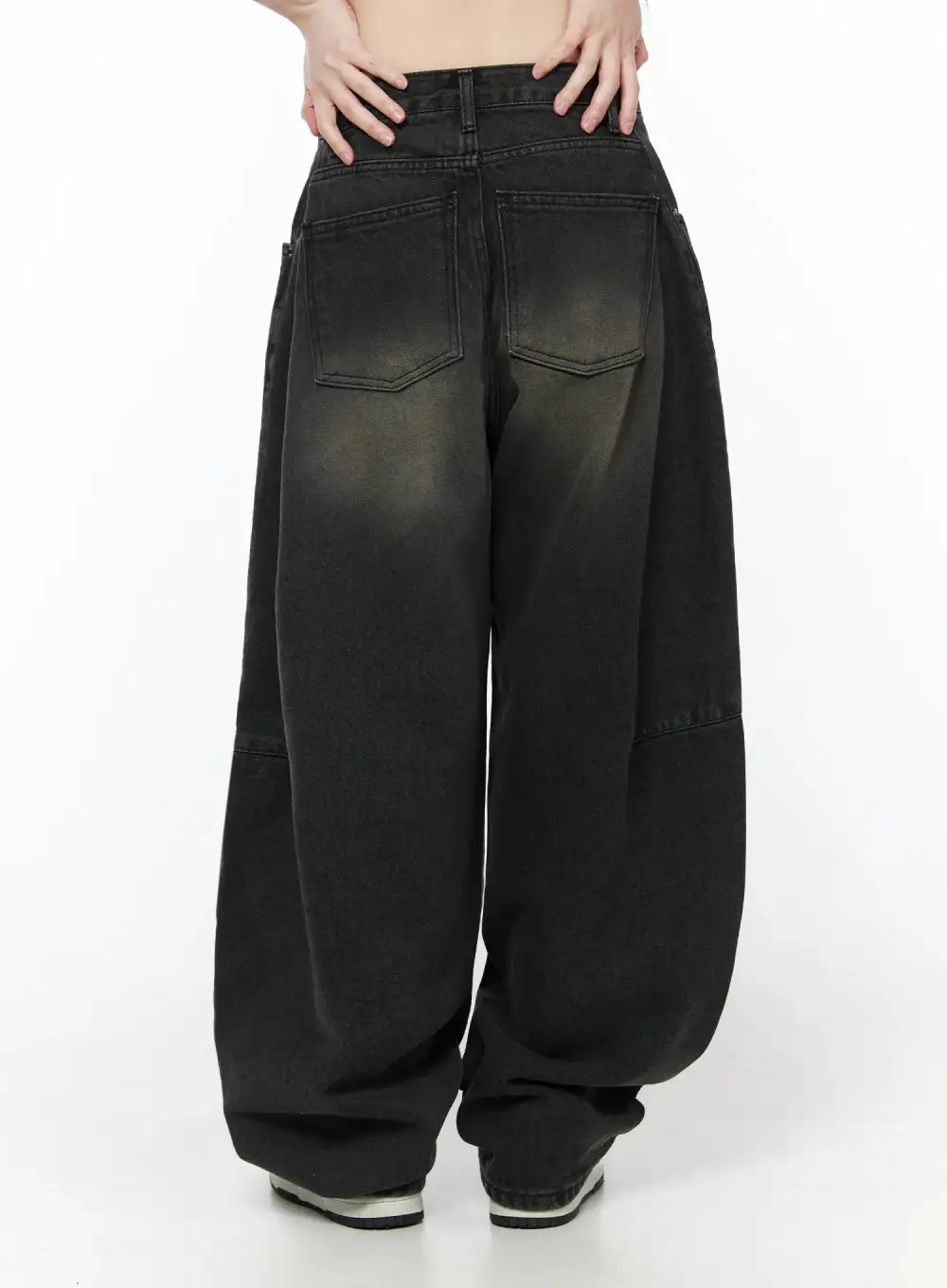 Washed Vintage Wash Wide Leg Jeans