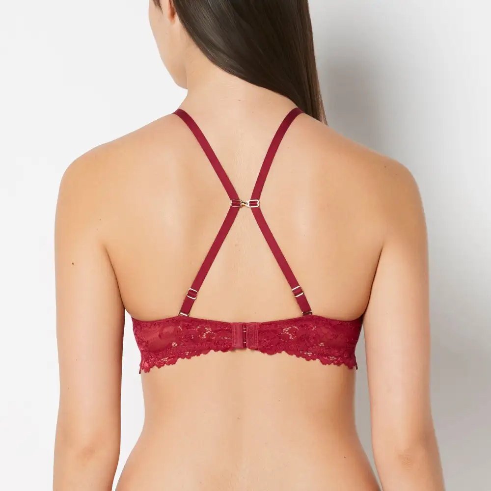 Up Cup Plunge Bra With Romantic Lace