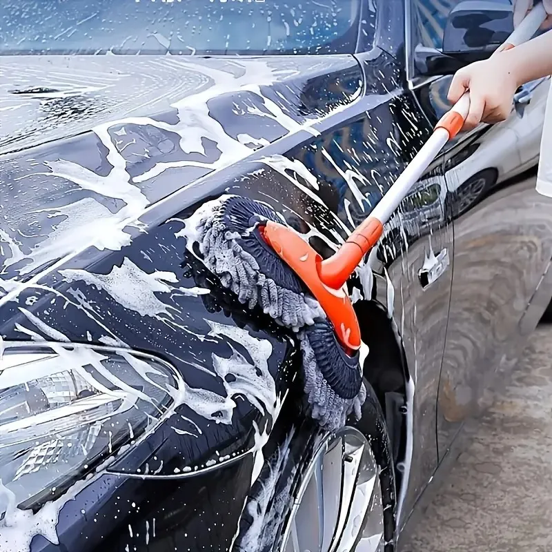Long-Handled Stainless Steel Chenier Double Brush Head Car Wash Brush