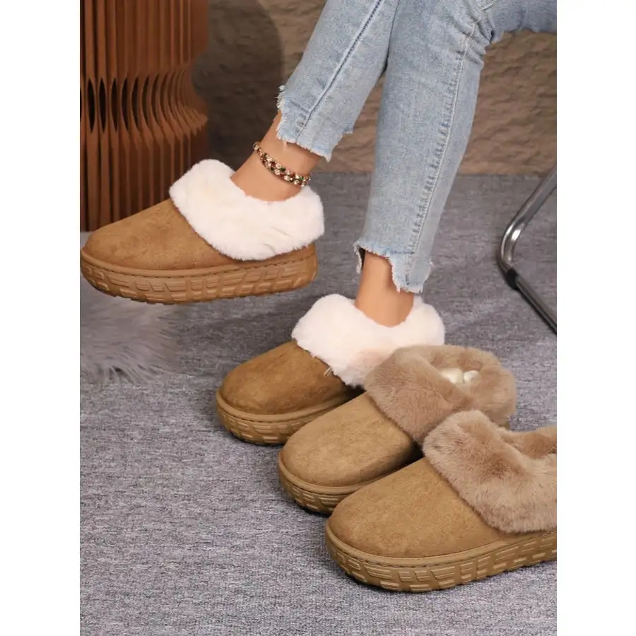 Faux Fur Lined Suede Winter Boots