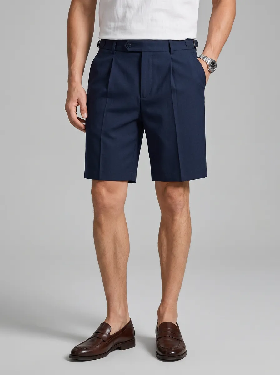 Men's Business Casual Casual Business Pleated Tailored Shorts