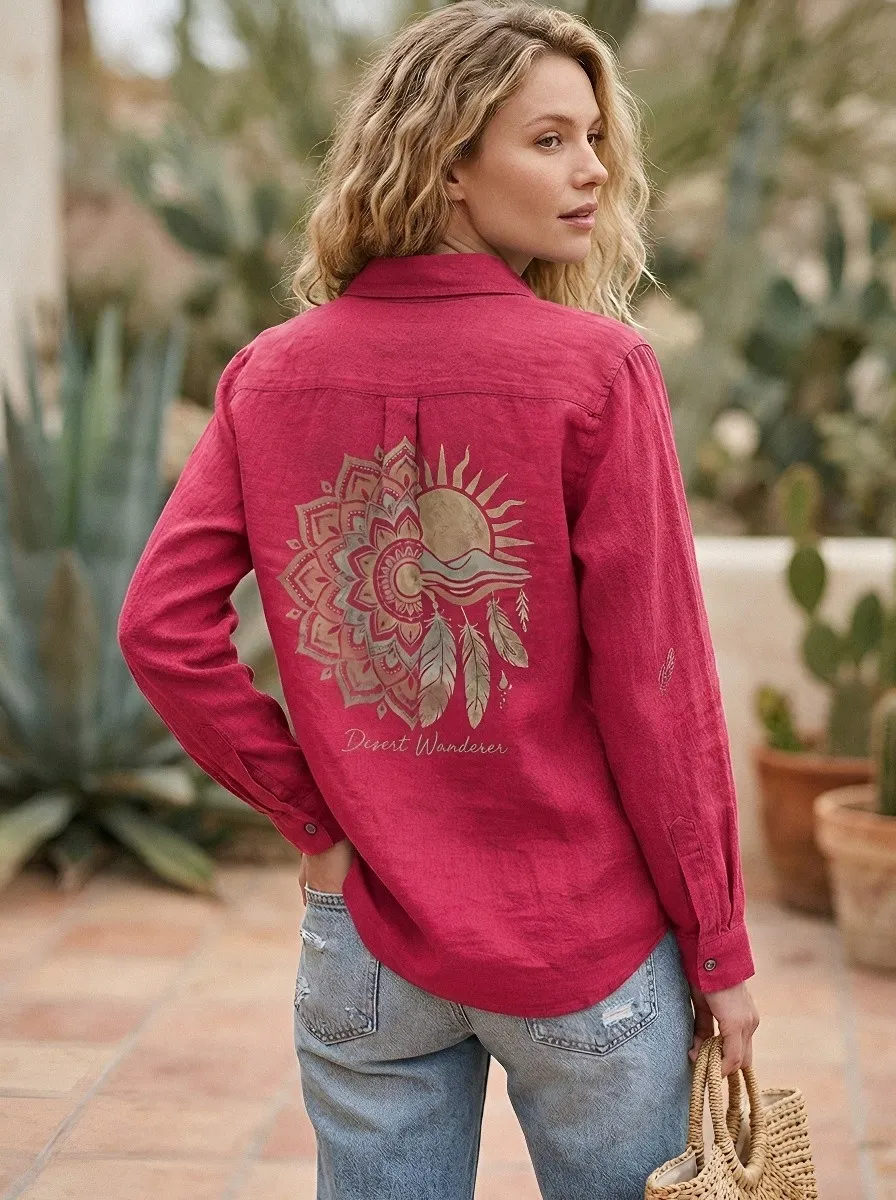 Desert Wanderer Mandala Casual Shirt