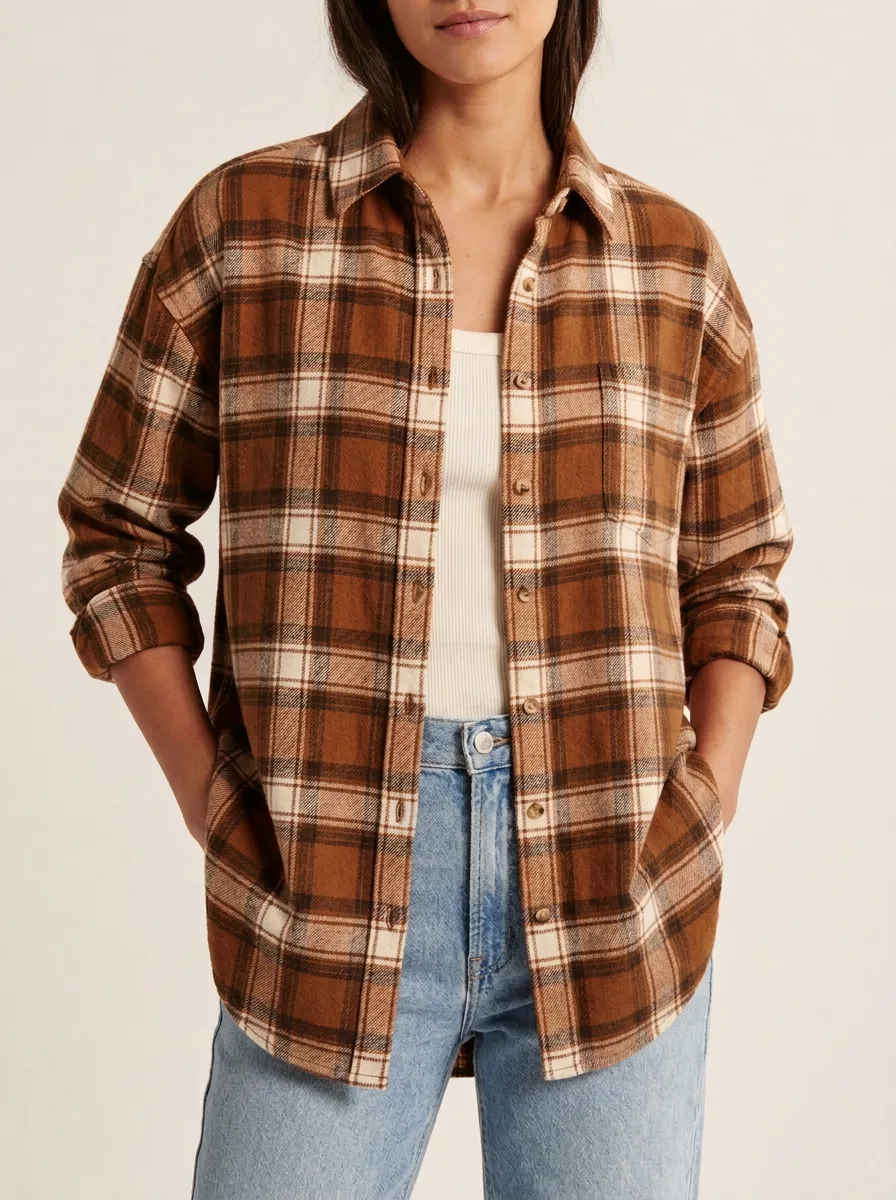 Easygoing Plaid Checkered Plaid Long-Sleeve Shirt