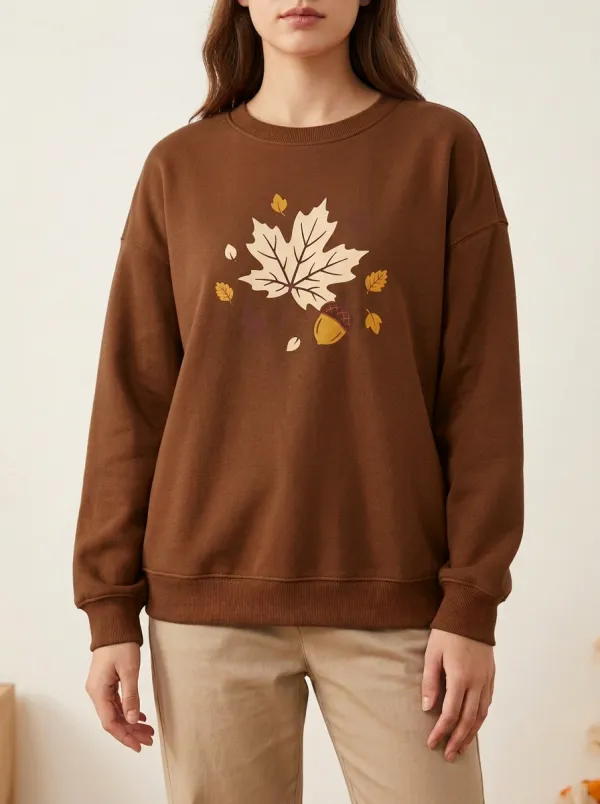 Heritage Maple-Leaf Printed Acorn Graphic Sweatshirt