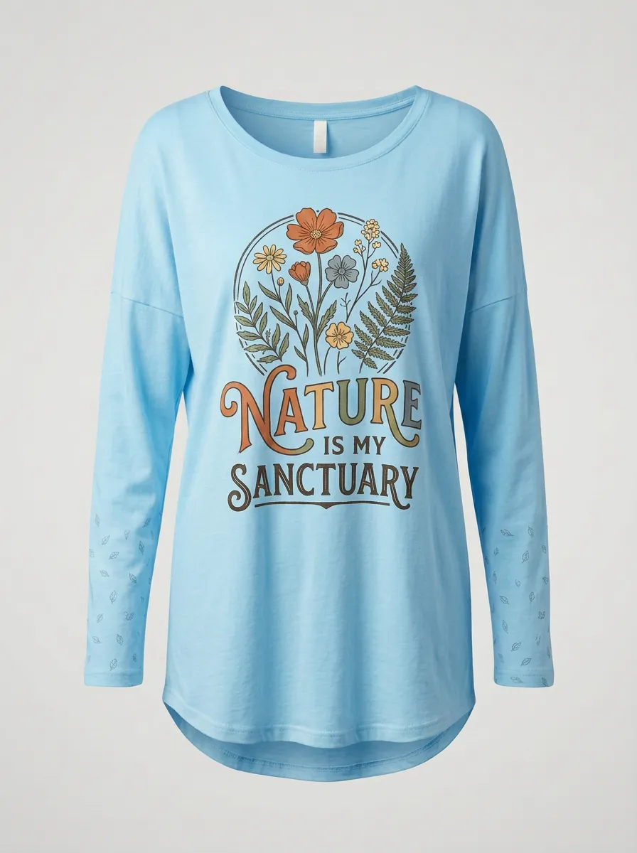 Nature Lover Wildflower Sanctuary Long Sleeve Top
