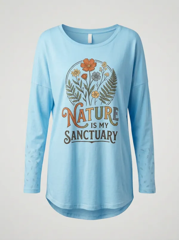 Nature Lover Wildflower Sanctuary Long Sleeve Top