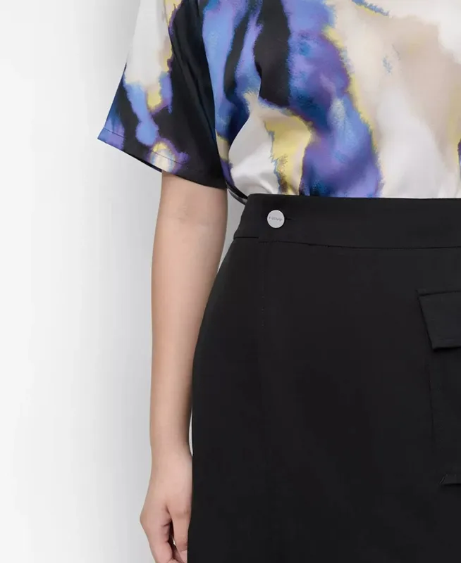 Cargo Pocket Wrap Front Skirt