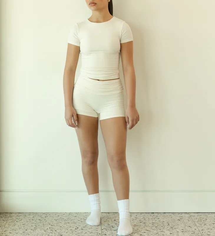 Creme Bamboo Soft Knit Top