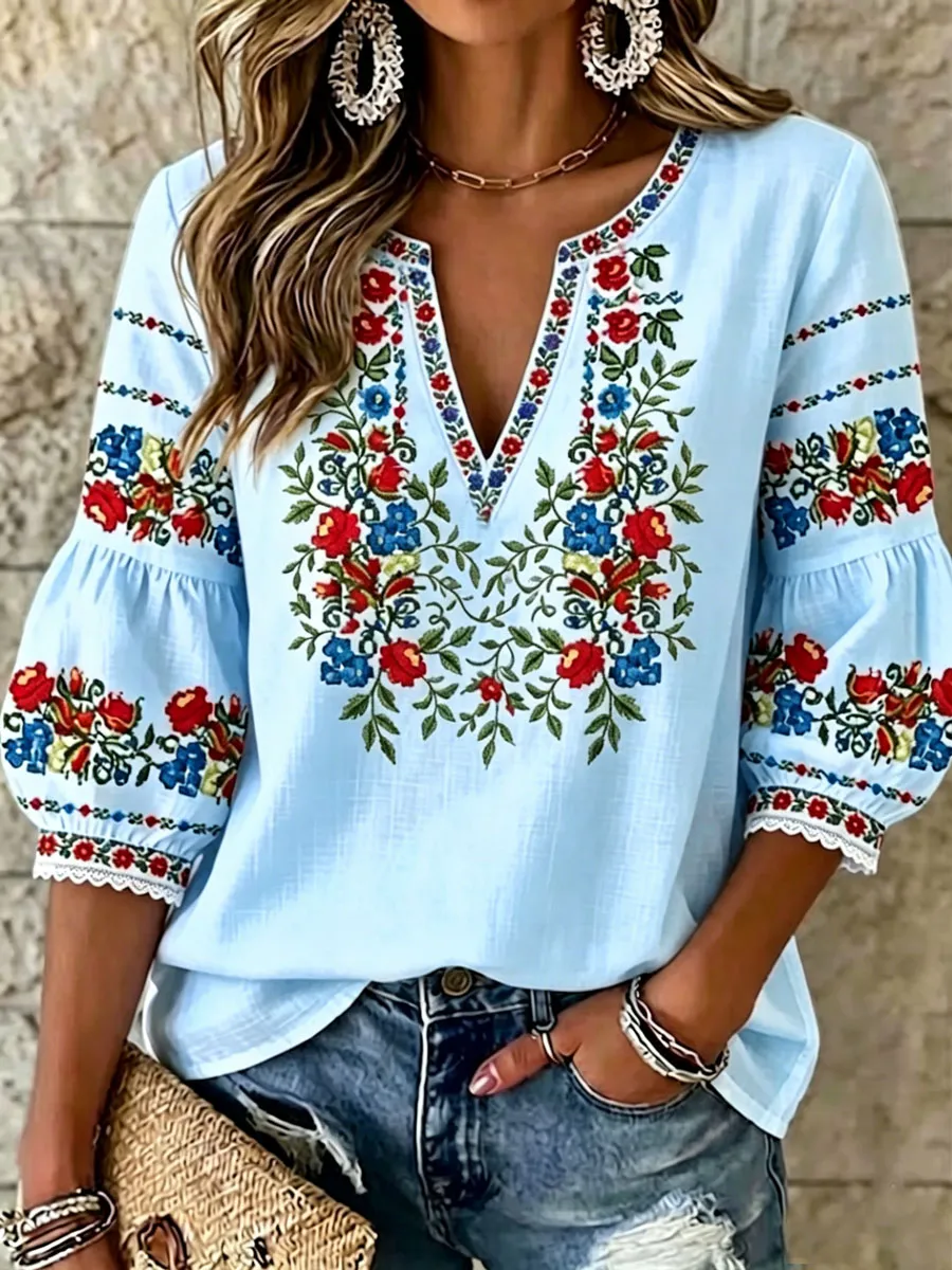 Women's German Bavarian style floral top
