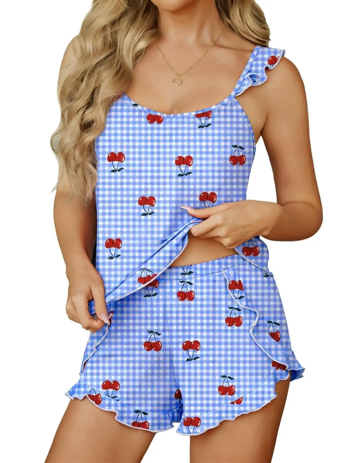 Everyday Refined Ruffled Top and Shorts Matching Set