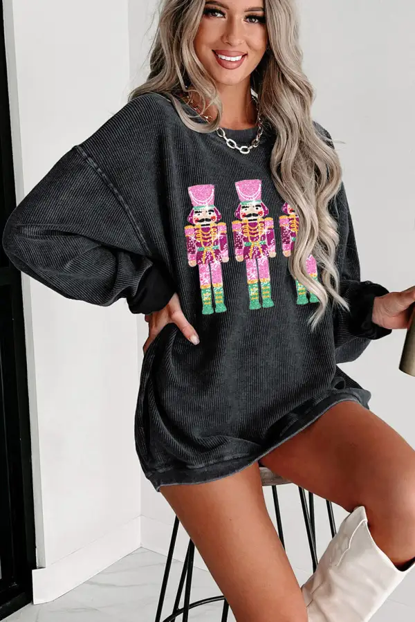 Neon Nutcrackers Mineral Wash Corded Sweatshirt