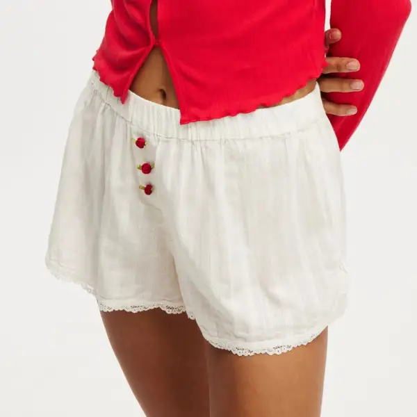 Striped Lace Shorts