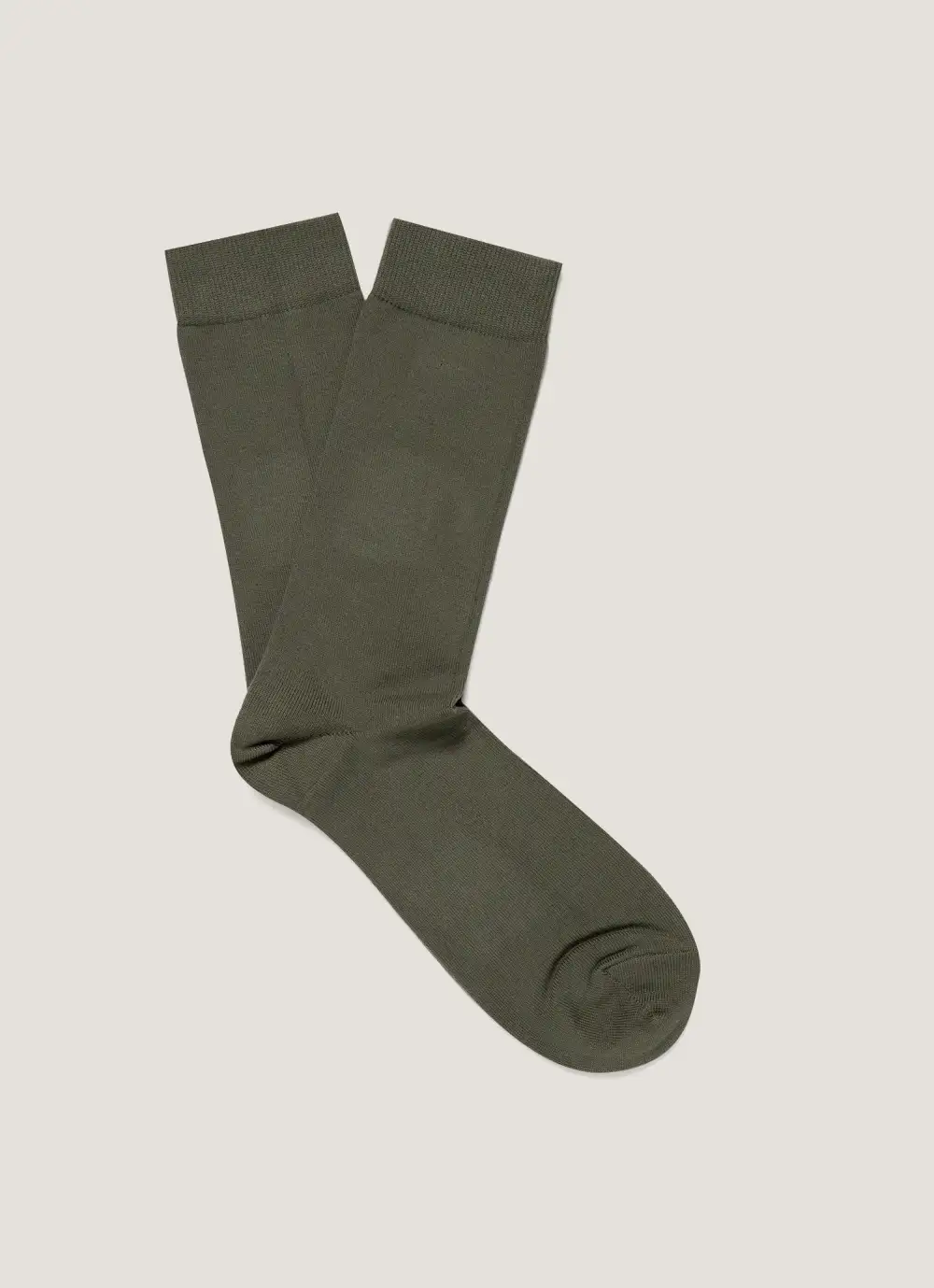 Khaki Cotton Blend Crew Socks