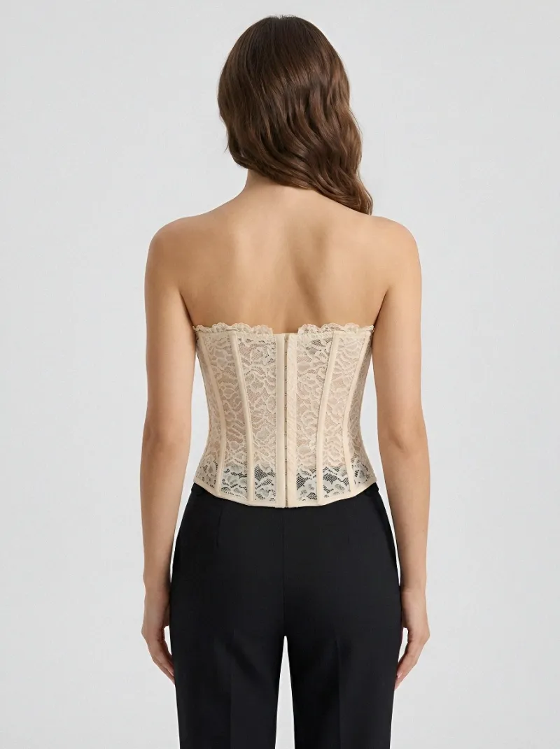 Vintage Floral Vintage-Inspired Women's Corset Top
