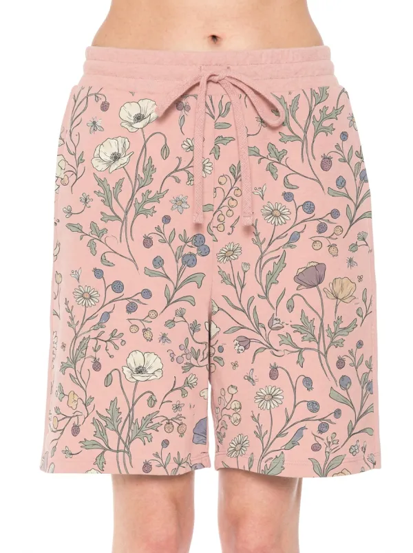 Women's Botanical Garden Wildflower Printed Drawstring Shorts