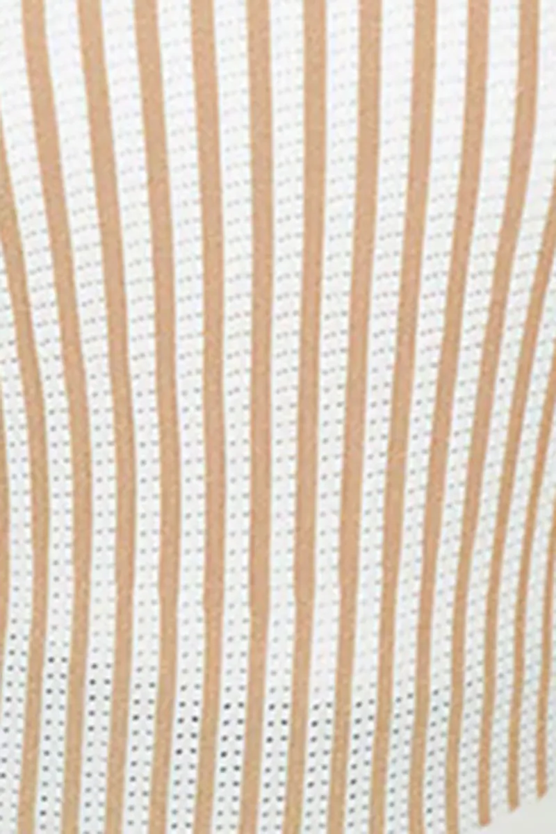 Gold Metallic Striped Cap Sleeve Sweater
